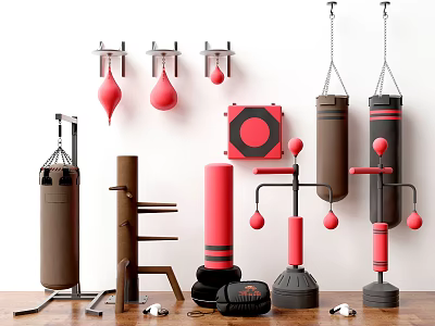 Modern fitness equipment boxing sandbag training props 3d model