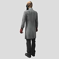 Game Movie Character Wearing Gas Mask With Bloody Lab Coat Holding Gun