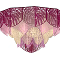 Artistic Layered Chandelier Featuring Purple Pink Gradient And Intricate Lace Design