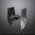 TIE Fighter Spacecraft Model With Metallic Wings And Detailed Engine Design For Space Enthusiasts