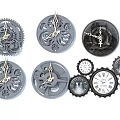 Vintage Steampunk Clocks With Gear Hollow Designs Classic Dials And Decorative Style