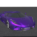 Purple Sports Car With Sleek Aerodynamic Body And Shiny Modern Design