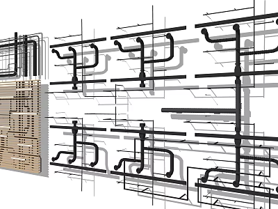 Industrial Pipe System Design with Structural Layout and Engineering Details 3d model