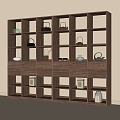 Chinese-style Antique Bookshelf 3d model