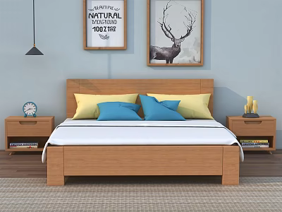 Nordic Double Bed Sheet Body 3d model Nordic Double Bed Sheet Body 3d model