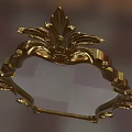 Elegant Golden Mirror With Ornate Carved Frame For Home Interior Decor
