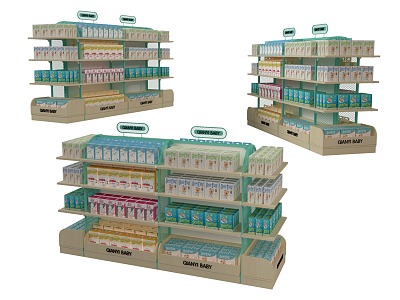 Showcase Shelf Nakajima Shelf Promotion Nakajima Cabinet 3d model