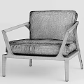 Stylish Single Sofa With Leather Upholstery And Modern Black Frame Design