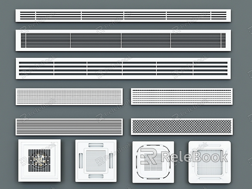 Modern air outlet central air conditioner pipe machine outlet return inlet aluminum alloy louver outlet top air conditioner model