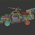 Self-made armed car modified car modified car chariot doomsday car self-made car self-made car modified car 3d model