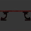 Traditional Dining Table With Dark Red Tabletop And Carved Wooden Legs