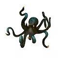 Decorative Octopus Ornament With Green Copper Tentacles And Artistic Design
