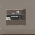 Modern Minimalist Sideboard With Light Wood And White Finish Open Shelves And Coffee Machine