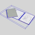 Open And Closed Notebook With Grid Cover And Lined Pages Featuring Notes