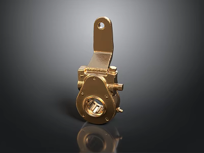 Golden Metal Mechanical Equipment With Reflective Surface And Structural Bolts 3d model