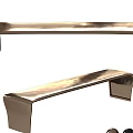 Modern Dining Table Featuring Sleek Metal Curved Design And Smooth Surface Finish 3d model