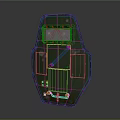 Tactical Green Military Shield With Observation Window And Worn Metal Surface