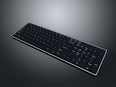 Sleek Black Computer Keyboard With Modern Design And Full Size Layout 3d model
