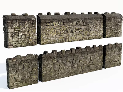 Stone Brick Exterior Wall Design With Textured Surface And Classic Pattern 3d model