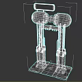 DECON-JAH Device Featuring Two Symmetrical Cylindrical Components And Connecting Parts On Base Platform