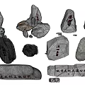 Artistic Stone Wood Decor Pieces With Engraved Characters And Various Shapes