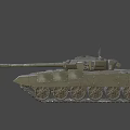 Dark Green Military Tank With Long Barrel Tracks And Armored Turret Design