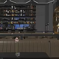 Modern Bar Interior Design With Stylish Lighting Bar Counter And Drink Shelves