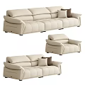 Modern Beige Sofa Set Design Featuring Sectional Sofa Armchair And Decorative Pillows