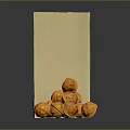 Fresh Orange Ridged Food Snacks Stacked In Front Of Paper Bag