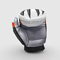 Gray And White Protective Sports Gear With Black Padded Layers And Orange Accents