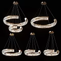 Modern Circular Crystal Chandeliers With Hanging Crystal Elements And Illuminated Design 3d model