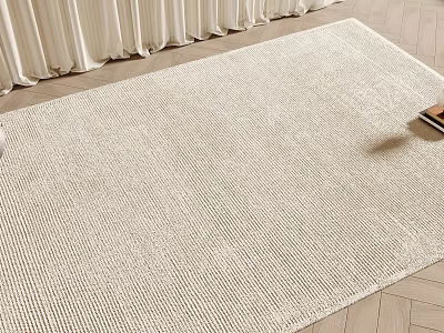 Soft Textured Square Rug In Neutral Tone For Modern Living Room Decor 3d model