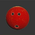 Red Smooth Bowling Ball With Three Holes For Daily Sports Use