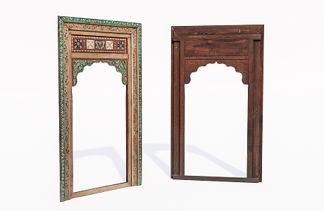 Southeast Asia Door Frame Decorative Wooden Door Frame 3d model