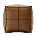 Elegant Brown Upholstered Ottoman With Cozy Gray Blanket For Living Room Decor