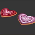 Heart Shaped Cookies With Red And Pink Icing And Decorative Sprinkles