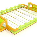 Inflatable Interactive Zone With Green Yellow Railings For Kids Play Area