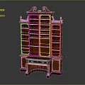 Ornate Wooden Wine Cabinet Featuring Multi Tiered Shelves And Classic Design Elements