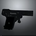 Steyr Mannlicher Wien Pistol Dark Colored Firearm With Metallic Components And Black Grip