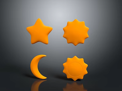 Star Sun Moon Shaped Household Decorative Items For Home Decoration And Daily Use 3d model