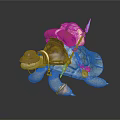 Detailed Adventurer Turtle Character With Backpack Scroll Arrows And Hat 3D Model Design