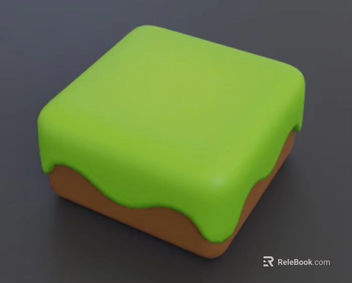 Green Leafy Flower Plant In Square Planter With Brown Base Design 3d model 