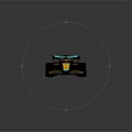 Yellow And Blue Streamlined Formula Race Car With Aerodynamic Rear Wing And Tires