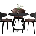 Modern Dining Table and Chair Combination 3d model