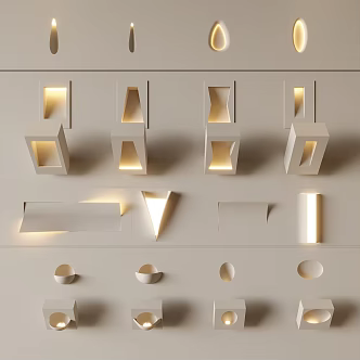 Modern Cream Gypsum Wall Lamp 3d model