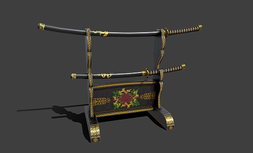 Japanese samurai sword holder samurai sword holder samurai sword bayonet knife holder saber 3d model