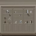 Elegant Beige Interior Display Cabinet With Multiple Compartments Books Decorative Items And Lower Doors