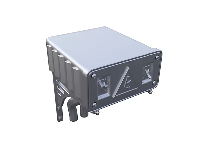 Modern Silver Metal Switch Panel with Mounting Bracket and Control Buttons 3d model