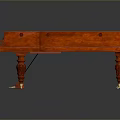 Red Wooden Piano With Classical Design Decorative Legs And Black White Keys