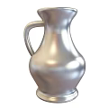 Modern Technology Exhibition Hall Featuring Shiny Silver Metallic Vase With Handle 3d model